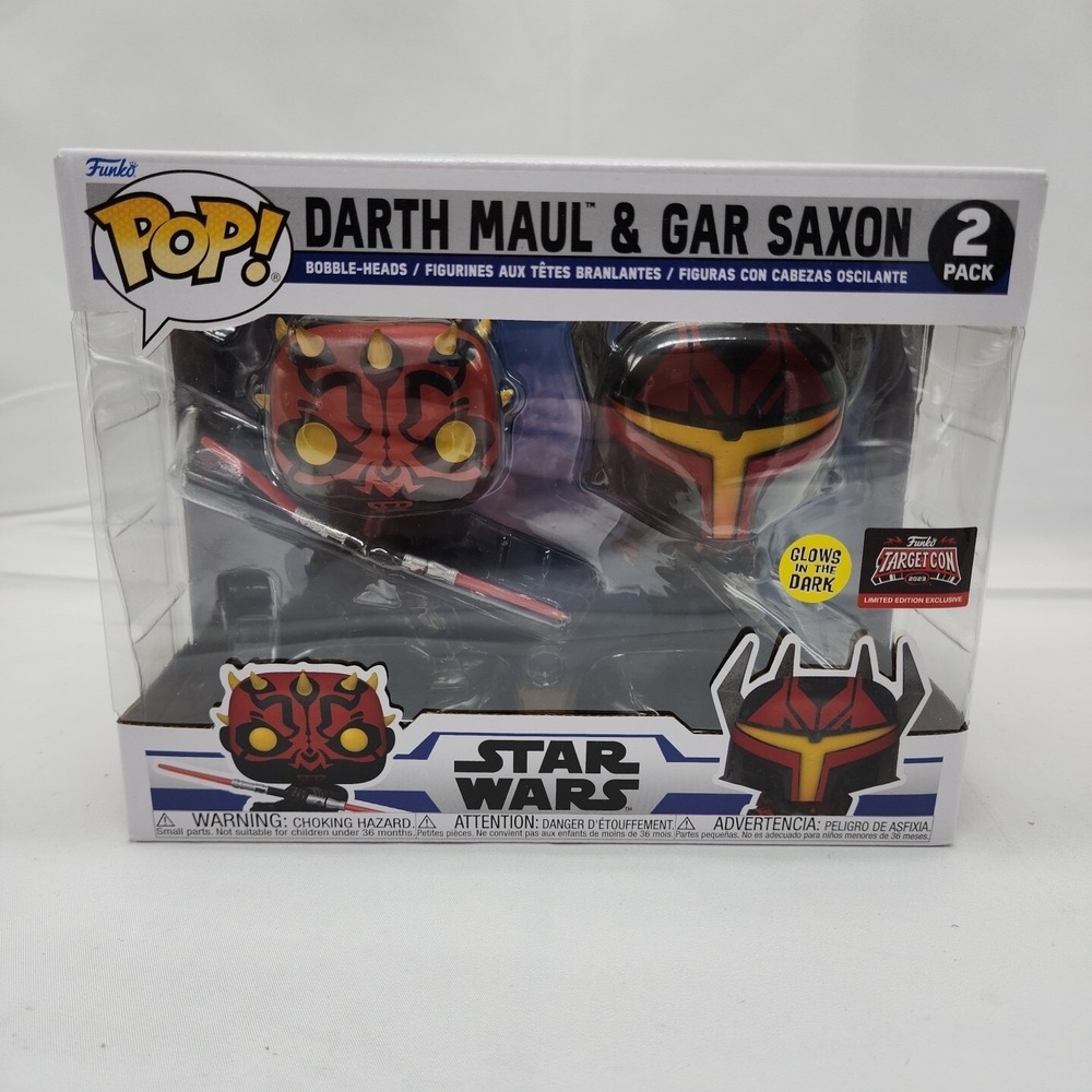 Funko Pop Star Wars Darth Maul Gar Saxon 2 Pack Limited Edition Glow in Dark